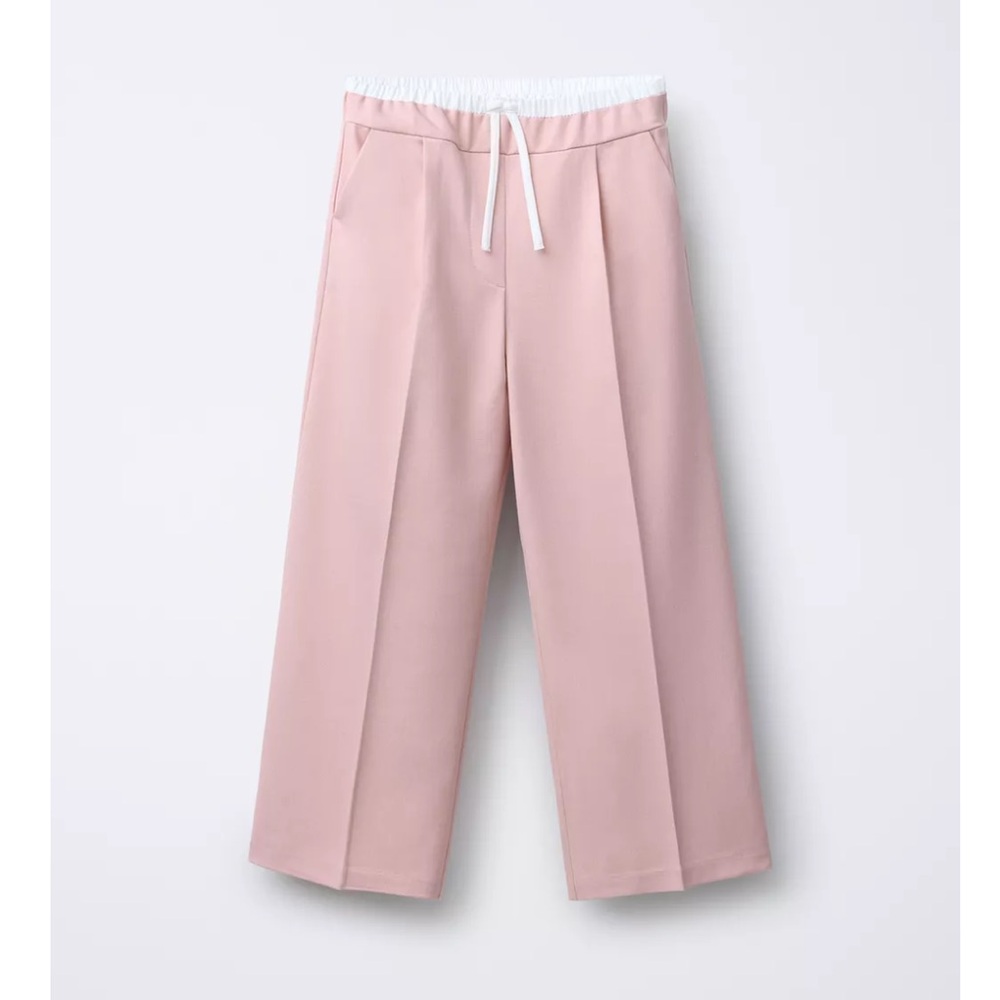 Tailored light Pink Trousers with Drawstring Waist xxs (0) xs